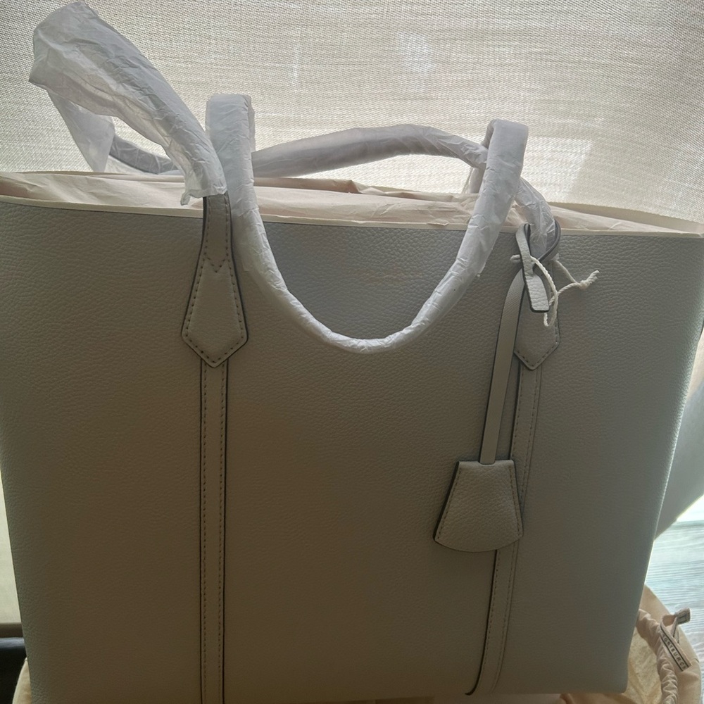 Tory Burch, Feather Grey Perry Tote Bag